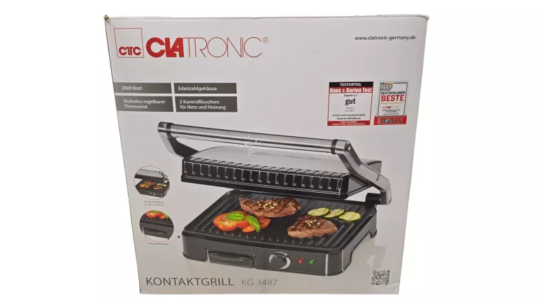GRILL ELEKTRYCZNY BEZTŁUSZCZOWY CLATRONIC KG 3487