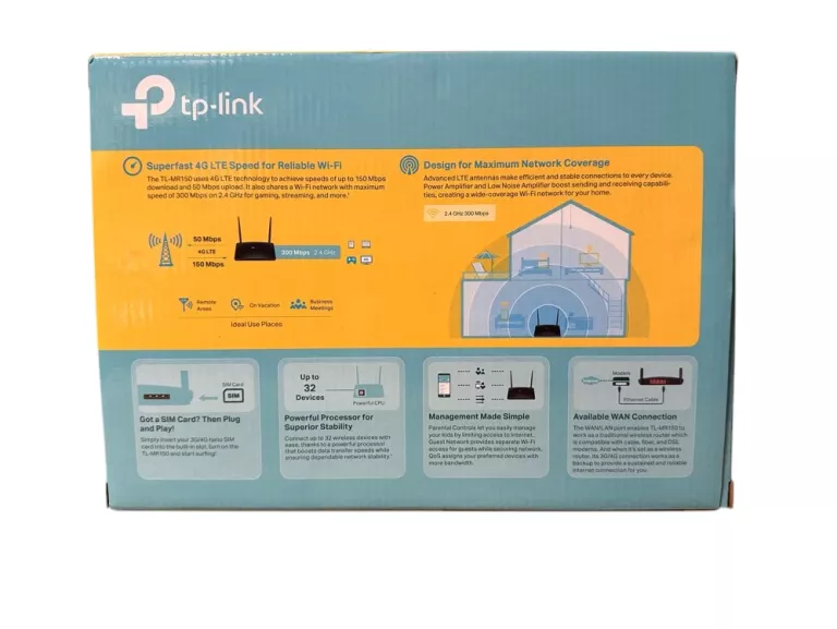 ROUTER NA KARTĘ 4G LTE TP-LINK TL-MR150 WIFI 3XLAN