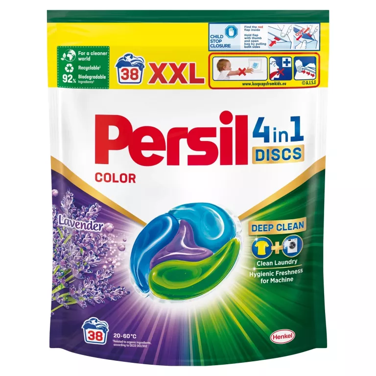 KAPSUŁKI DO PRANIA PERSIL COLOR 4 IN 1 DISCS DEEP CLEAN 38 SZT. LAWENDA