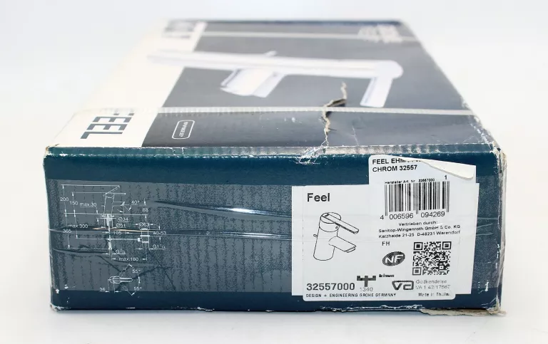 BATERIA JEDNOUCHWYTOWA UMYWALKOWA GROHE FEEL S CHROM KOREK 32557
