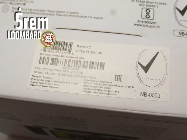 DYSK ZEWNĘTRZNY/MAGAZYN DANYCH WD ELEMENTS DESKTOP 24TB, KOMPLET, IGŁA STA