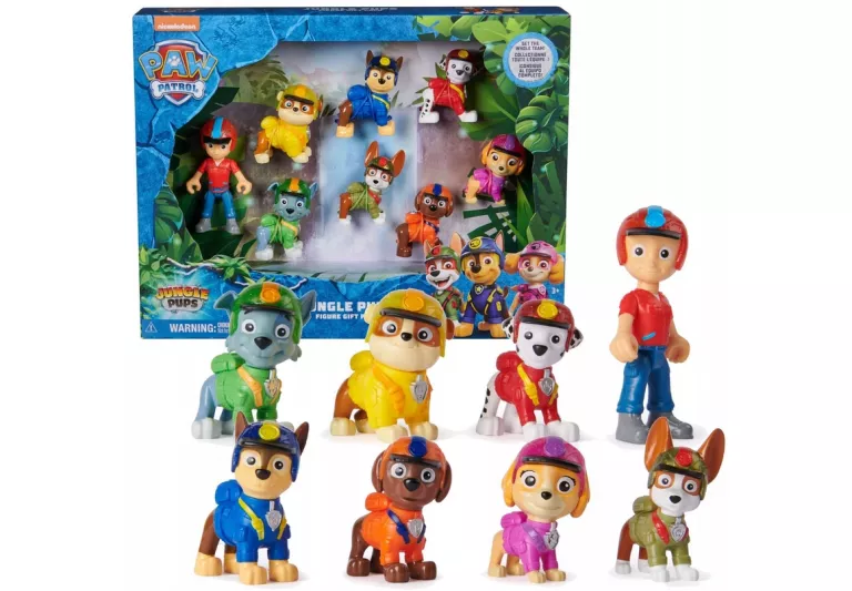 PSI PATROL JUNGLE PUPS 8 FIGUREK PIESKI RYDER RUCHOME FIGURKI PAW PATROL