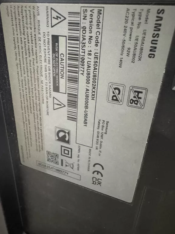 SAMSUNG UE50AU8002/PILOT