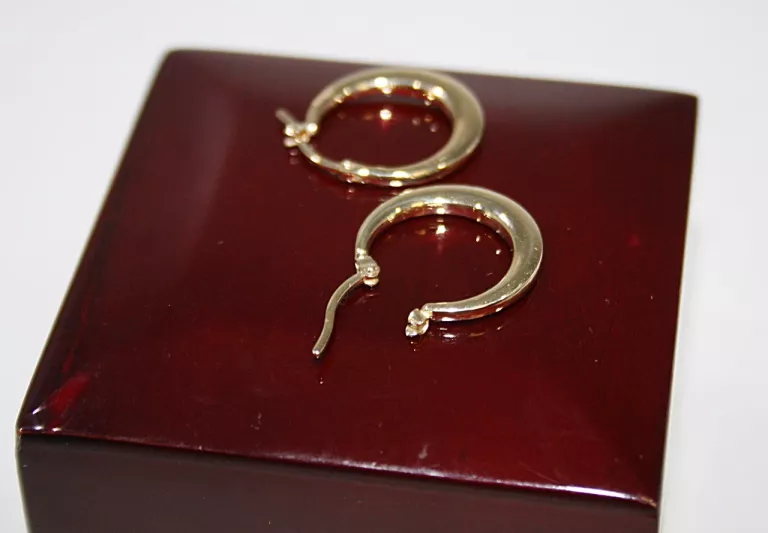 FAJNE ZŁOTE KOLCZYKI KOŁA 1,60G 14K