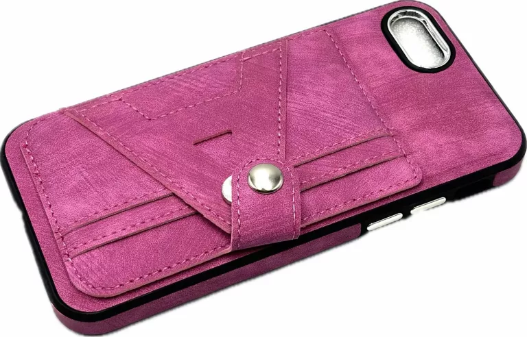 ETUI PLECKI IPHONE 6/7/8/SE Z SCHOWKIEM NA KARTY BURGUND /FIOL