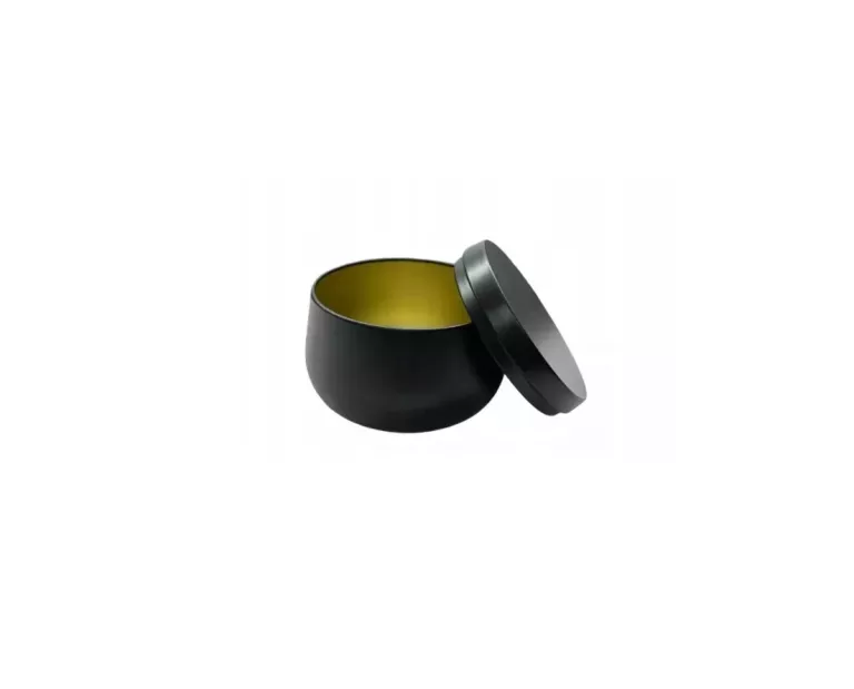 POJEMNIK DO ŚWIEC METALOWY CZARNY Z POKRYWKĄ 236 ML X 24SZT