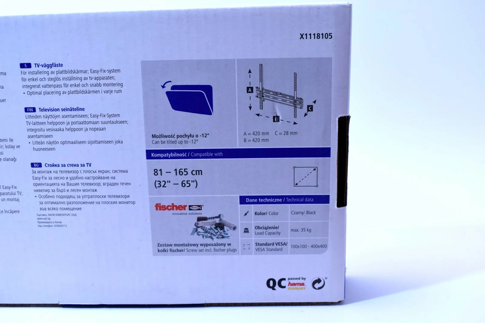 uchwyt-do-telewizora-hama-lcdled-vesa-400x400-ean-gtin-4047443440570