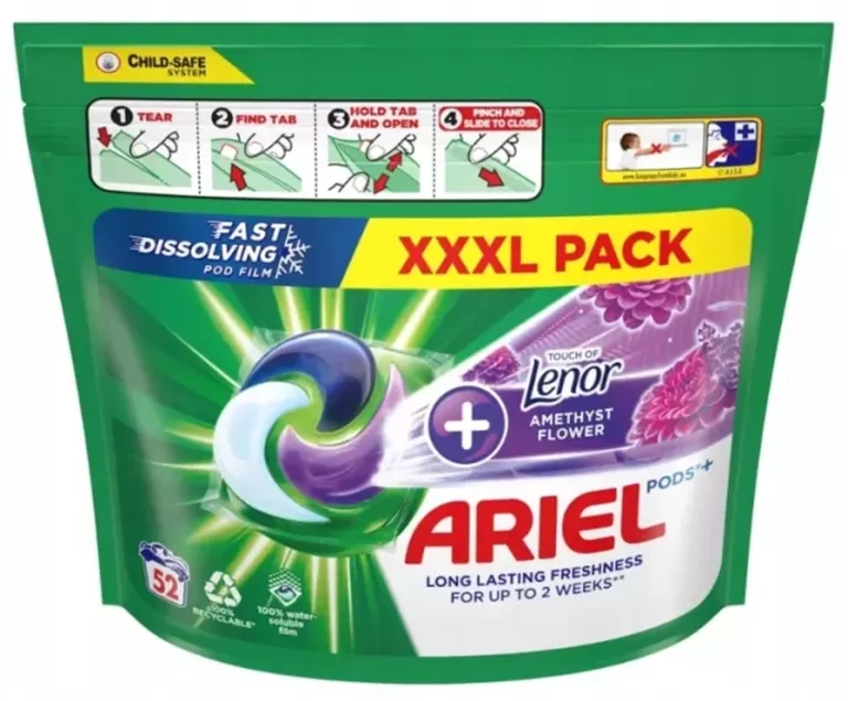 ARIEL ALLIN1 PODS + TOUCH OF LENOR AMETHYST FLOWER 52 KAPSUŁKI DO PRANIA