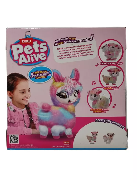 ZURU PETS ALIVE INTERAKTYWNA TAŃCZĄCA LAMA BONNIE PLUSZAK 29 CM 18 M +