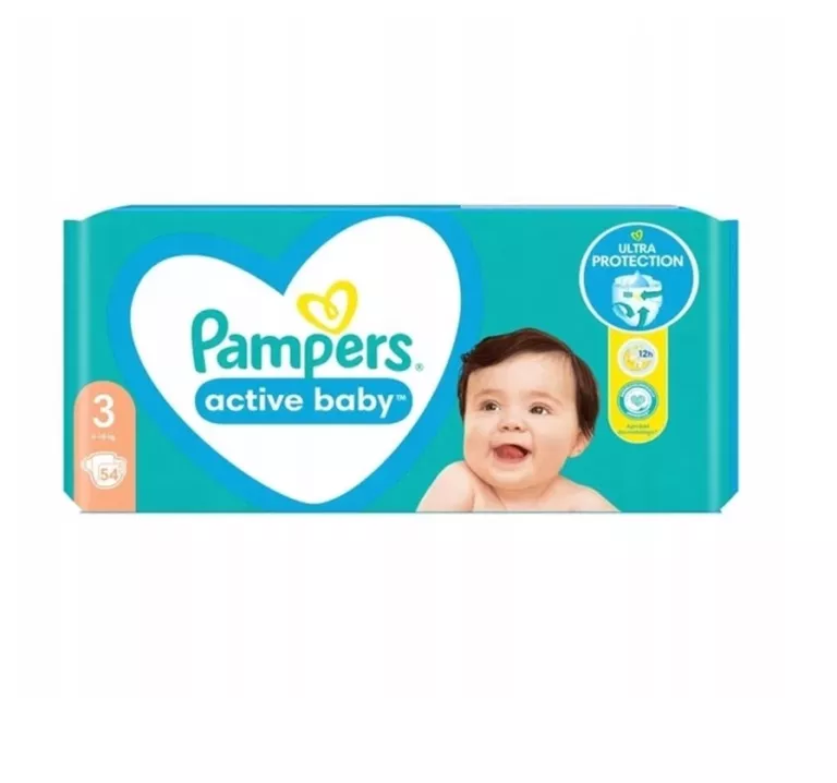 PIELUSZKI PAMPERS ACTIVE BABY ROZMIAR 3 6-10 KG 54 SZT