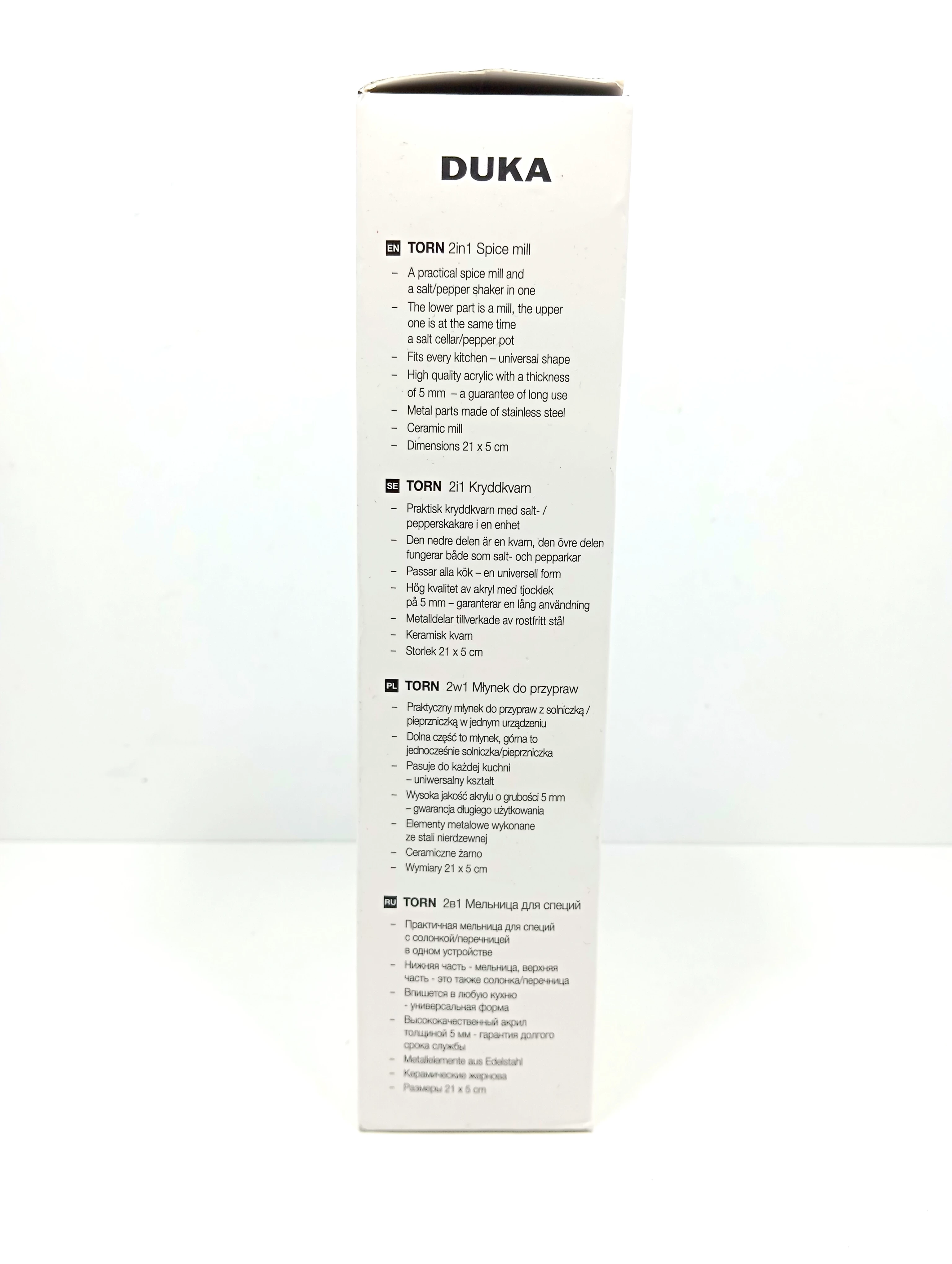 mlynek-do-pieprzu-z-solniczka-2w1-duka-torn-21-cm-akryl-ean-gtin-5901912167384