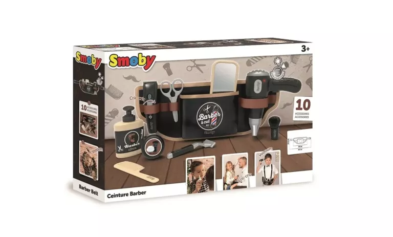SMOBY BARBER PAS FRYZJERSKI 10 AKCESORIÓW 303S1526, BARBER, FRYZJER