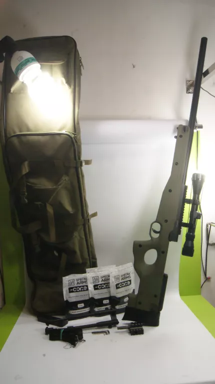 KARABIN SNAJPERSKI ASG WELL MB01 Z LUNETĄ - OLIVE +AKCESORIA +TORBA