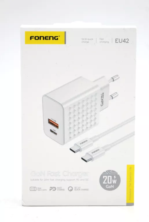 FONENG ŁADOWARKA SIECIOWA EU42 GAN - USB - TYP C - PD 20W