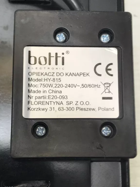 OPIEKACZ DO KANAPEK BOTTI ELECTRONIC PRADO 750 W CZARNY