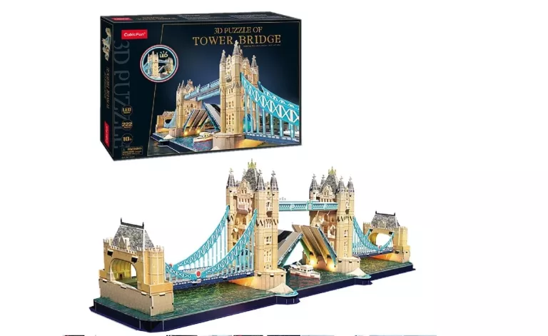 PUZZLE 3D CUBIC FUN TOWER BRIDGE LED/ NA PREZENT W FOLII