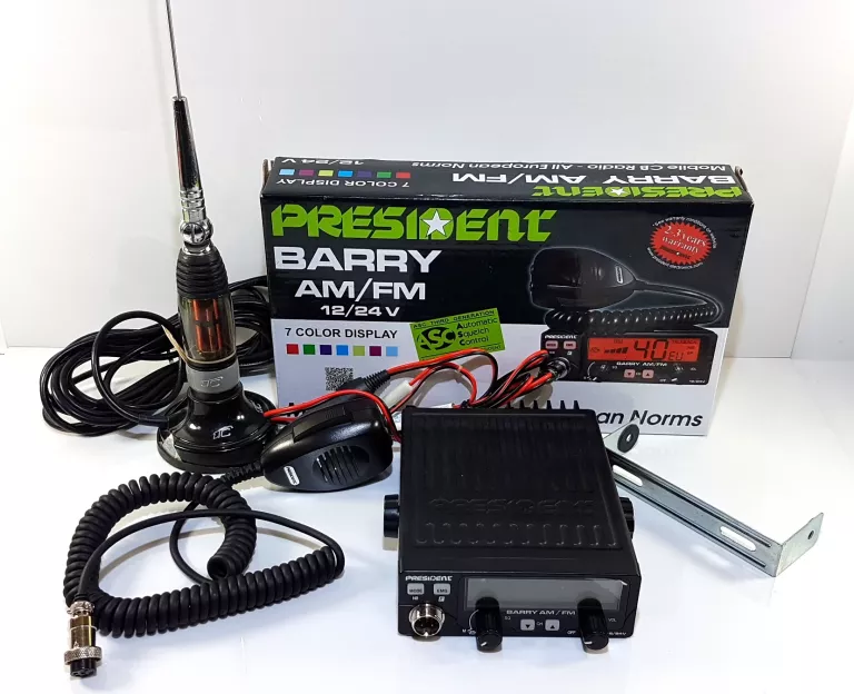 ZESTAW CB RADIO PRESIDENT BARRY + ANTENA LTC