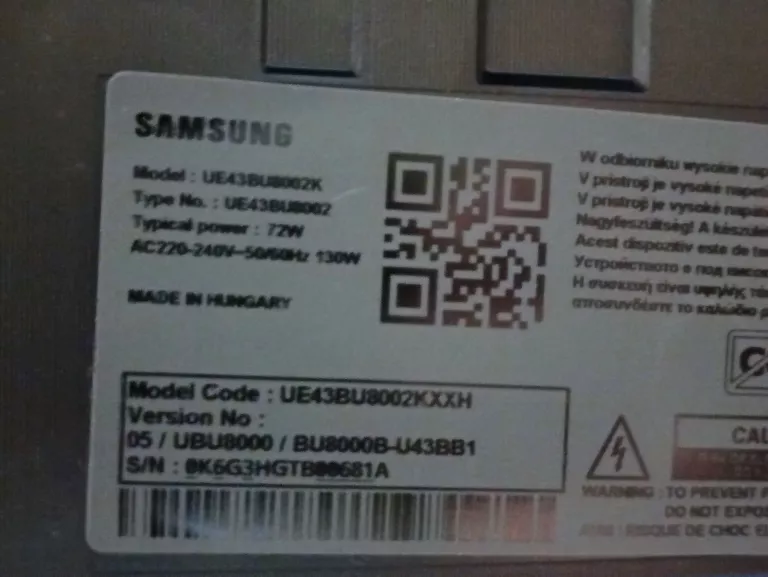 SAMSUNG UE43BU8002K 43 CALE 4K LED