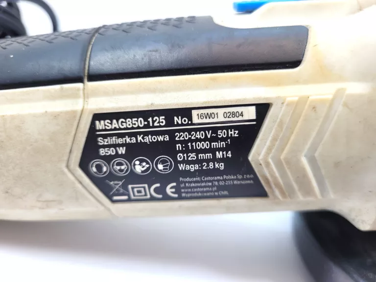 SZLIFIERKA KĄTOWA MACALLISTER MSAG850-125
