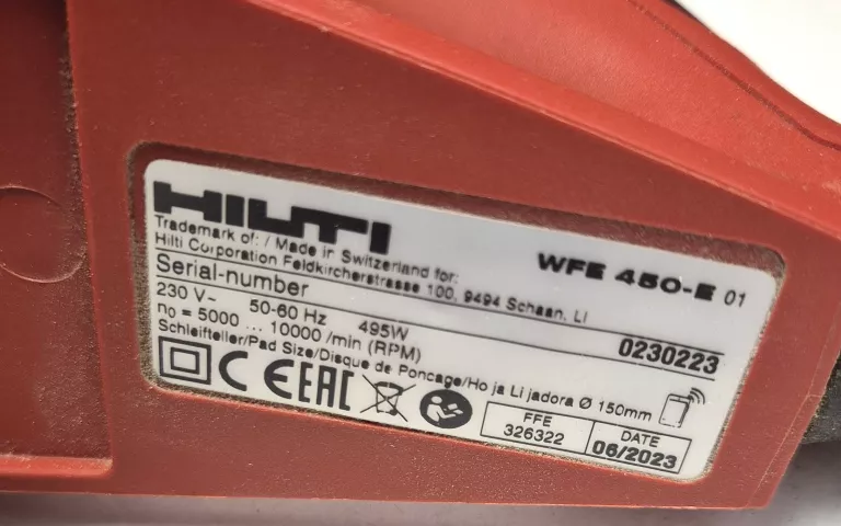 SZLIFIERKA OSCYLACYJNA HILTI WFE 450-E