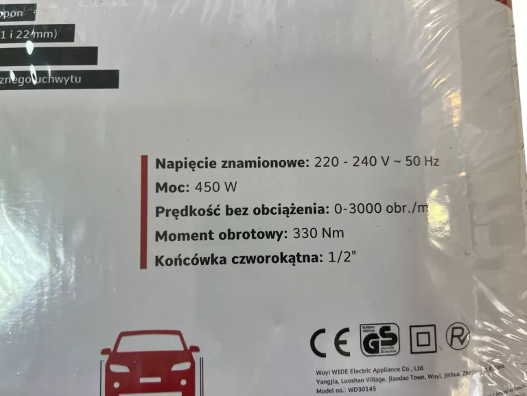 KLUCZ UDAROWY ELEKTRYCZNY 450W-330NM W WALIZCE