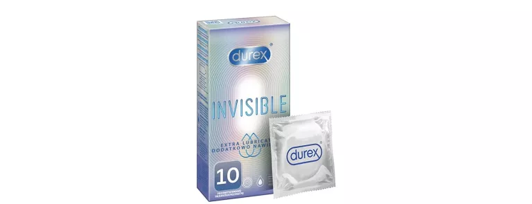 DUREX INVISIBLE DODATKOWO NAWILŻANE CIENKIE 10 SZTUK DOPASOWANE