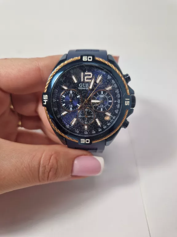 ZEGAREK GUESS W1168G4 GRANATOWY PORYSOWANE SZKIEŁKO