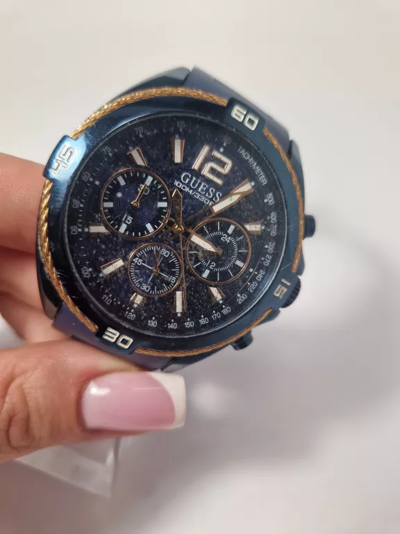 ZEGAREK GUESS W1168G4 GRANATOWY PORYSOWANE SZKIEŁKO