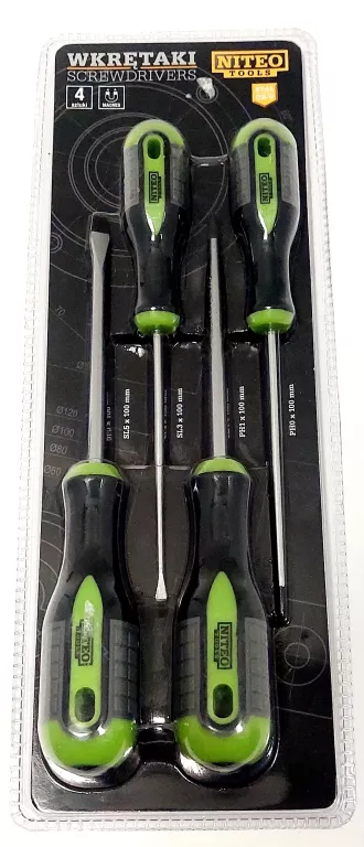 ZESTAW WKRĘTAKÓW NITEO TOOLS S1S0029--19 4 SZTUKI