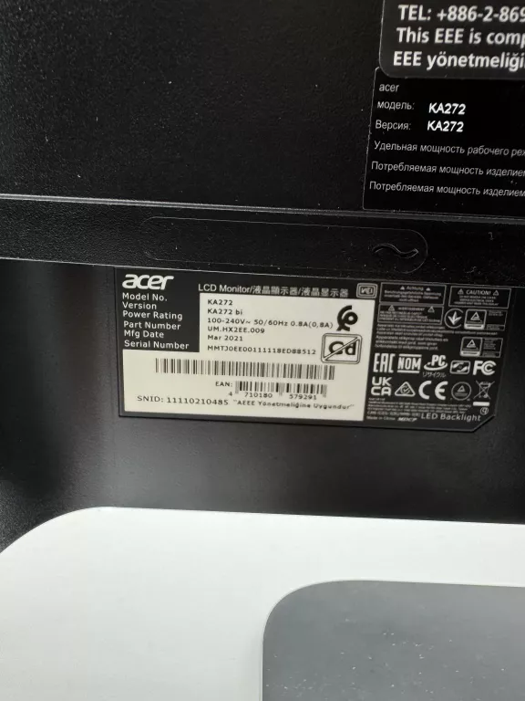 MONITOR LED ACER KA272BI 27 " 1920 X 1080 PX IPS / PLS