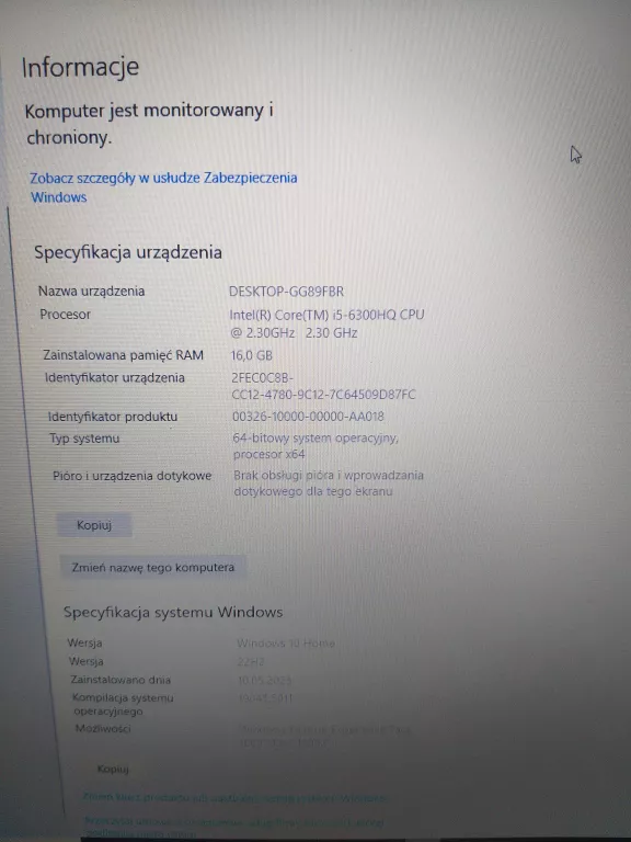 LAPTOP MSI GL72 W10 16/256GB SSD 1TB HDD INTEL CORE I5-6300HQ GTX950M #OPI