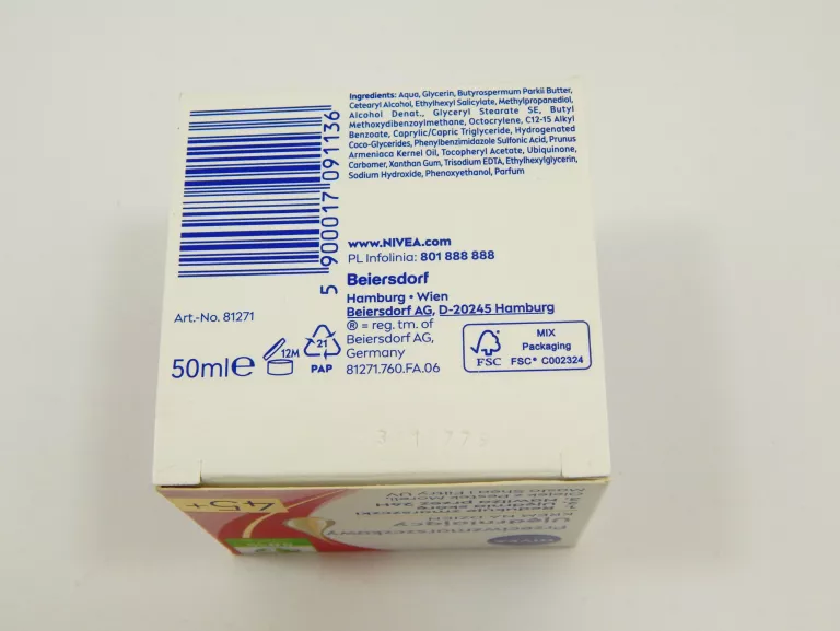 KREM UJĘDRNIAJĄCY DO TWARZY NIVEA 45+ DZIEŃ 50 ML