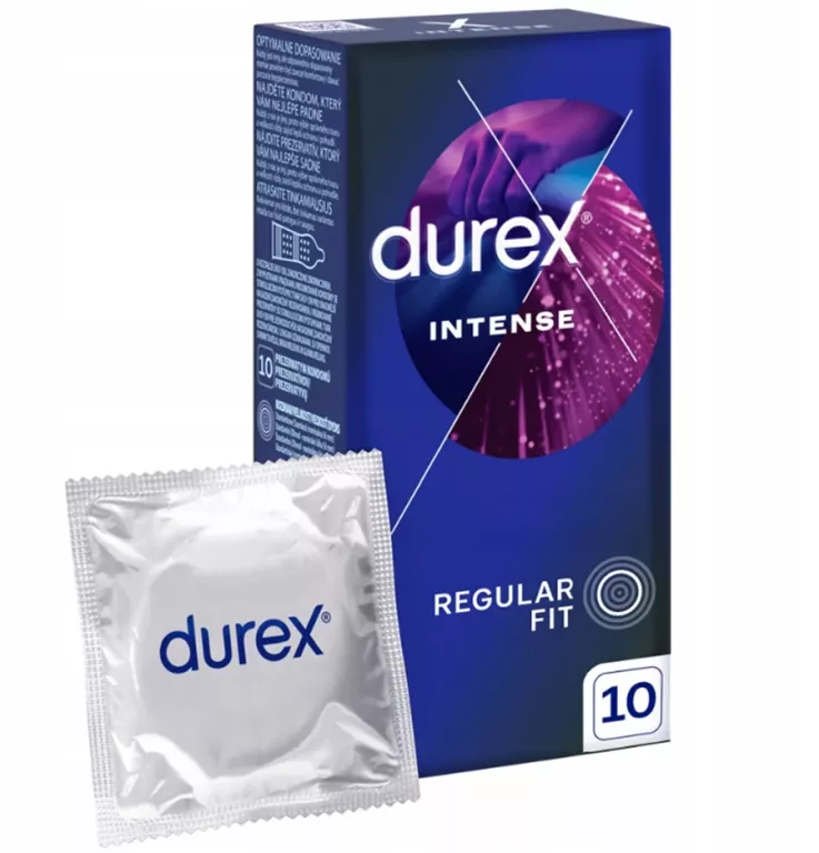 DUREX PREZERWATYWY INTENSE 10 SZT Z WYPUSTKAMI PRĄŻKAMI ŻEL STYMULUJĄCY
