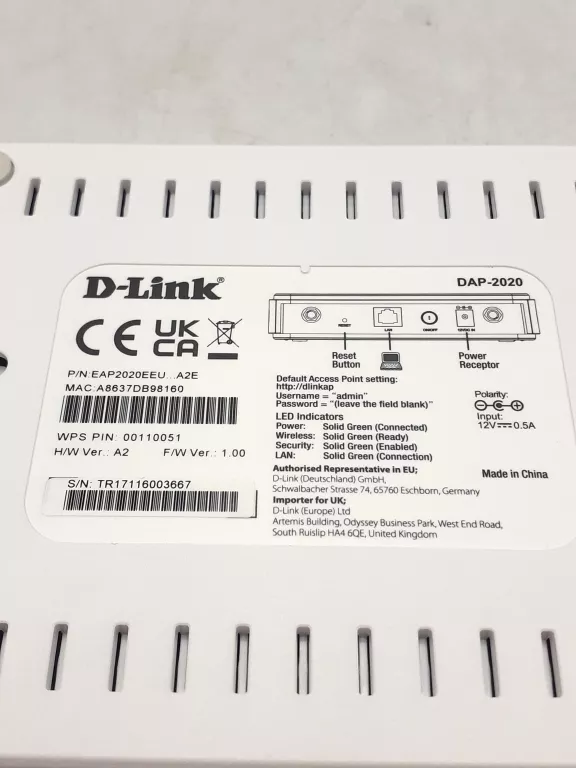 D-LINK DAP-2020 WIRELESS N ACCESS POINT DO 300 MBIT/S