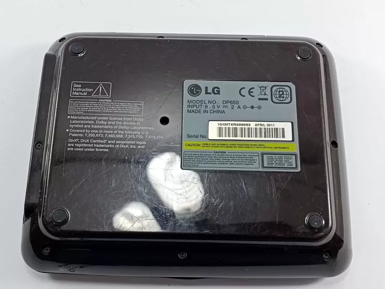 PRZENOŚNY ODTWARZACZ DVD LG DP650