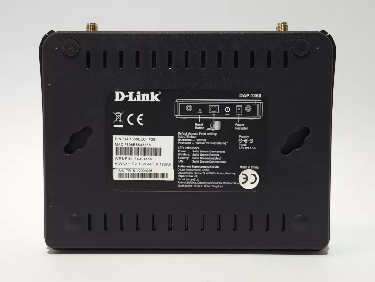 ACCESS POINT D-LINK DAP-1360 802.11B, 802.11N (WI-FI 4), 802.11G
