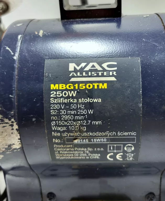 SZLIFIERKA STOŁOWA MACALLISTER MBG 150