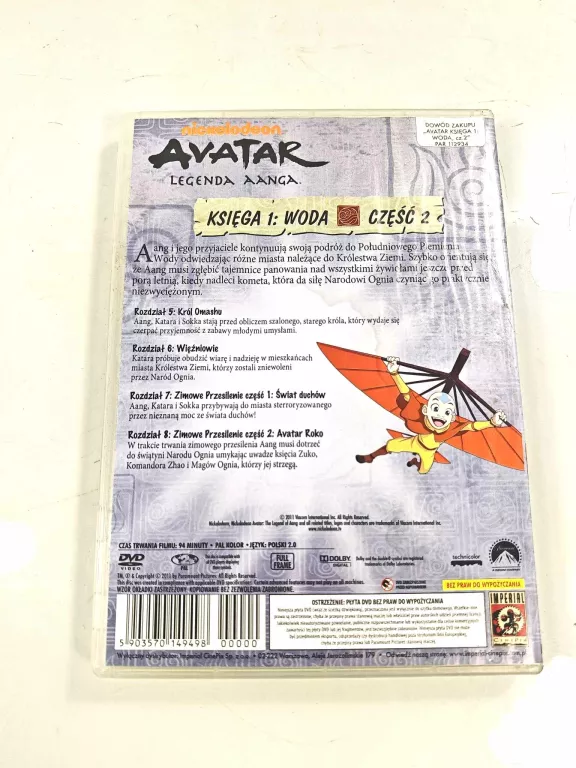 PŁYTA DVD AVATAR LEGENDA AANGA KSIEGA 1: WODA CZ 2
