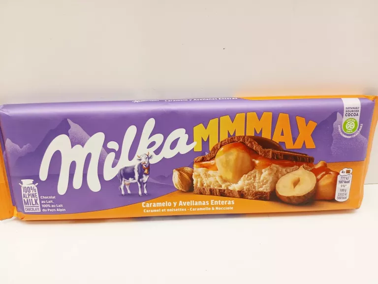 CZEKOLADA MILKA MMMAX KARMEL I ORZECHY LASKOWE 300G