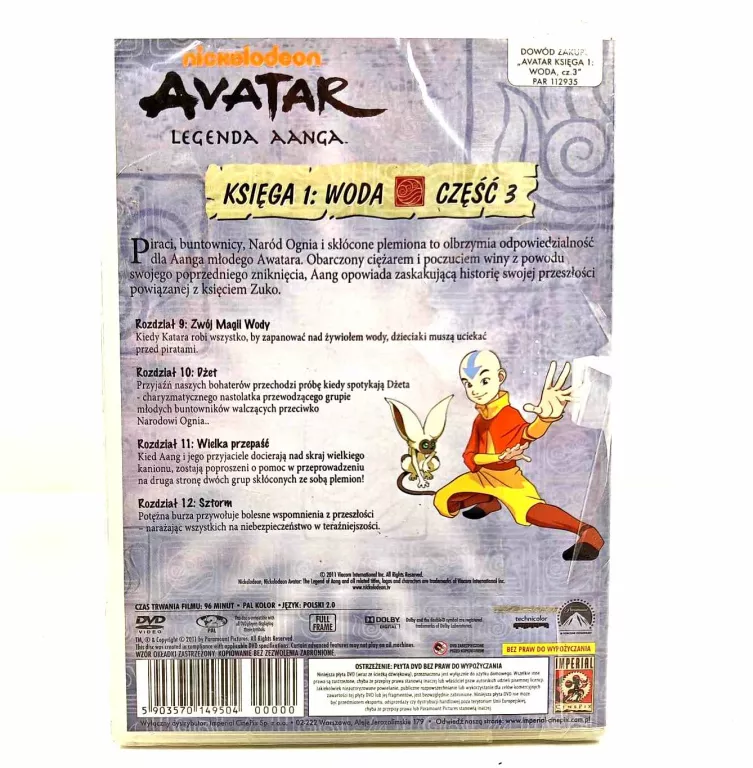 PŁYTA DVD LEGENDA AANGA KSIĘGA 1: WODA CZĘŚĆ 3