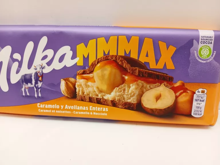 CZEKOLADA MILKA MMMAX KARMEL I ORZECHY LASKOWE 300G