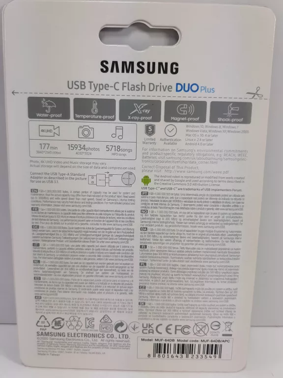 PENDRIVE SAMSUNG 64GB DUO PLUS USB-C / USB 3.1