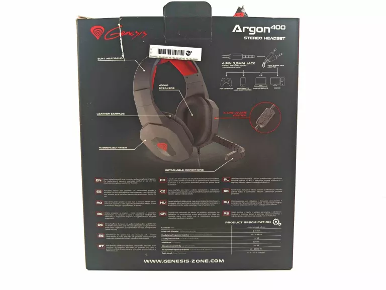 SŁUCHAWKI GENESIS ARGON 400 (H59) GAMING MIKROFON JACK PC XBOX PS