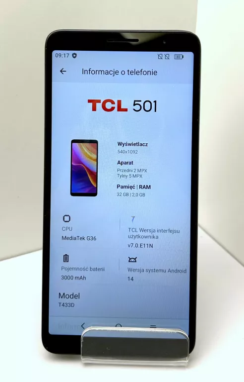TELEFON TCL 501 (T433D) 2/32GB CZARNY