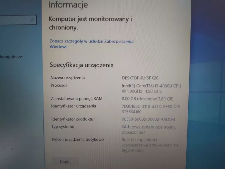 LAPTOP ASUS F555L 8/128GB, I3 + ZASILACZ