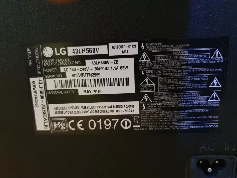 TELEWIZOR LG 43LH560V 43" FULL HD LED SMART TV