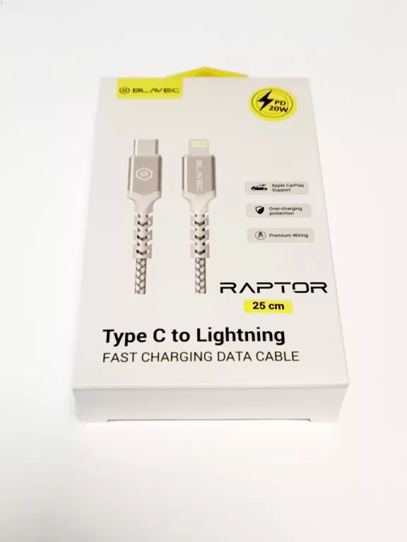 KABEL BLAVEC RAPTOR (CRA-CL24WS025) PLECIONY PD 20W 25CM TYP C/LIGHTNING