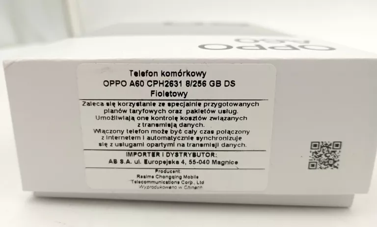 TELEFON OPPO A60 (256GB) + ŁAD + PUDEŁKO