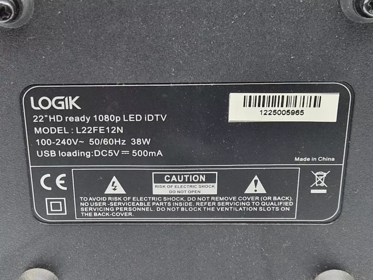 TELEWIZOR LOGIK 22 HD READY 1080P LED L22FE12N +OPIS