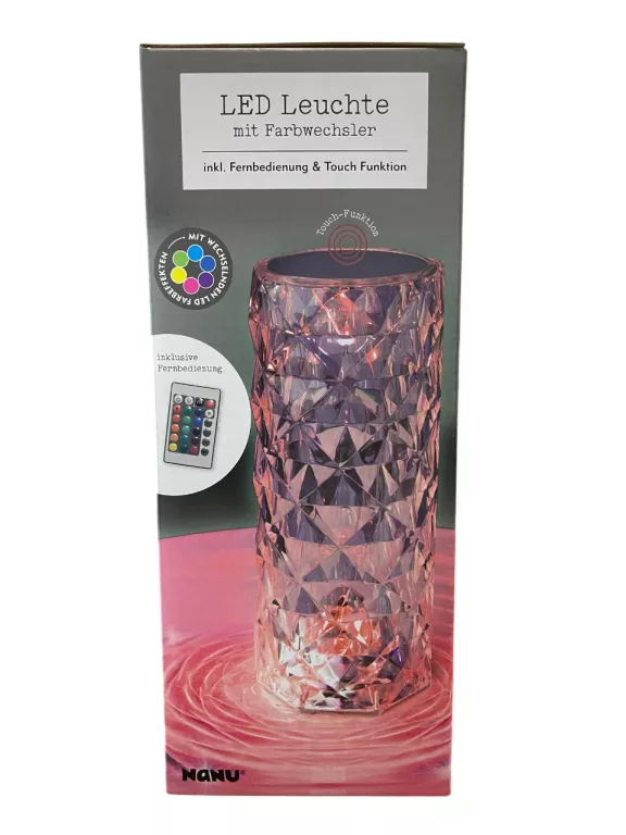 LAMPKA BIURKOWA NOCNA LED KRYSZTAŁOWA DIAMENTOWA RGB + PILOT USB